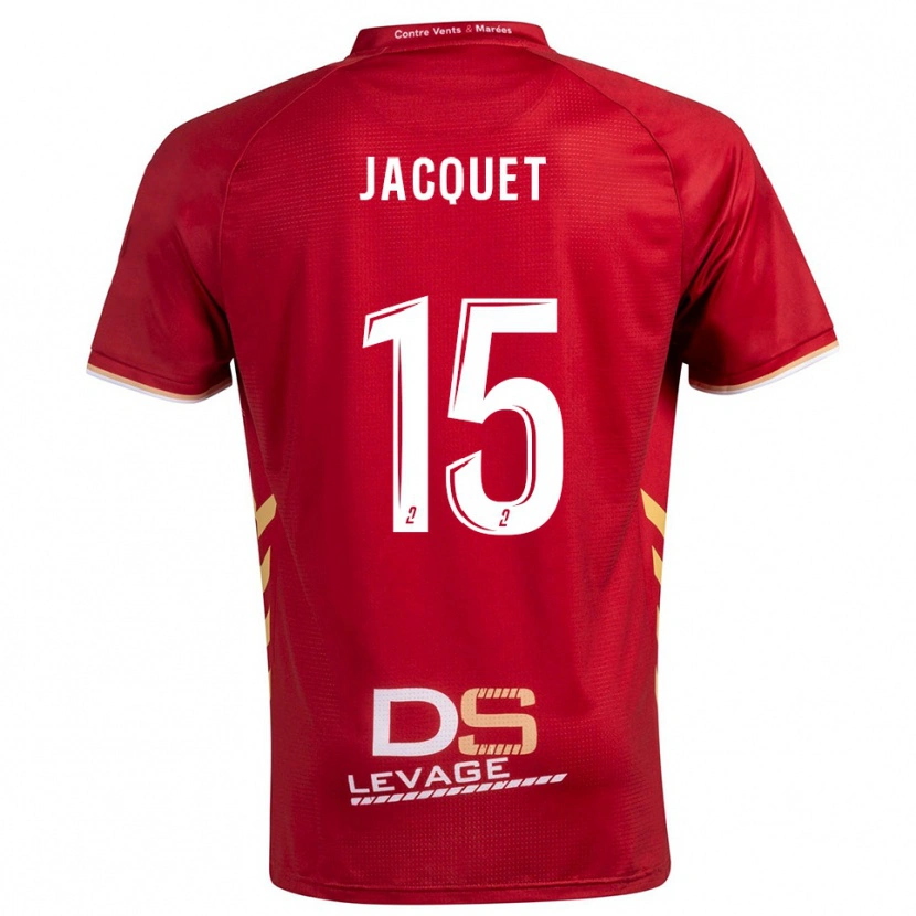 Danxen Bambino Maglia Nils Jacquet #15 Bordeaux Oro Kit Gara Away 2025/26 Maglietta