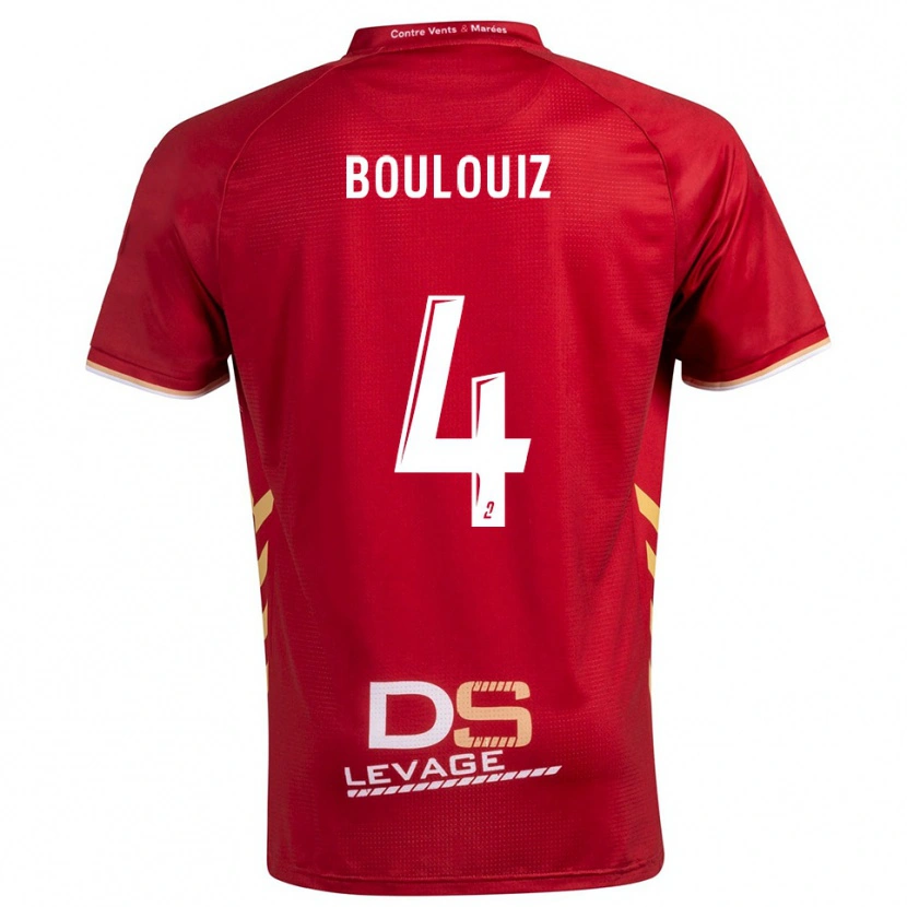 Danxen Bambino Maglia Salim Boulouiz #4 Bordeaux Oro Kit Gara Away 2025/26 Maglietta