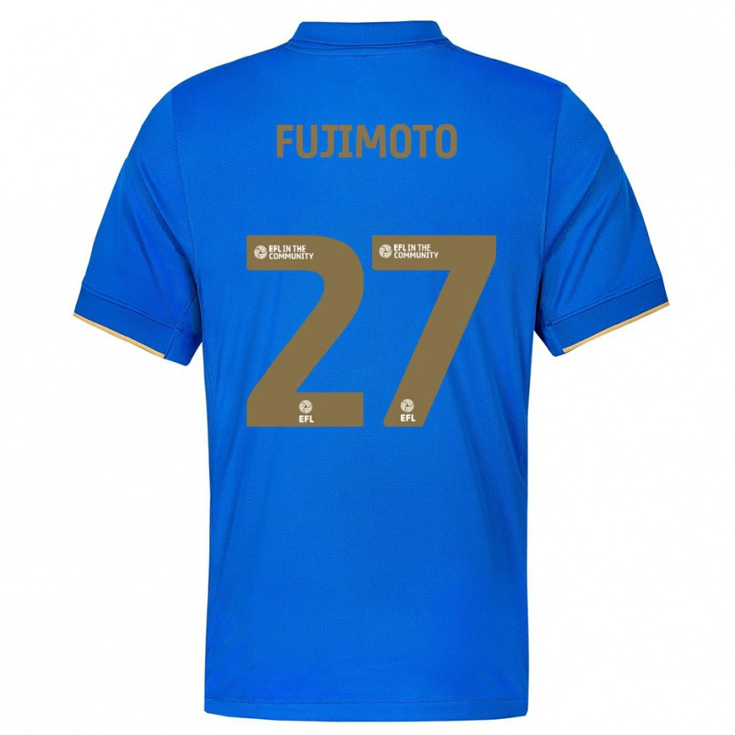 Danxen Uomo Maglia Kanya Fujimoto #27 Blu Oro Kit Gara Home 2025/26 Maglietta