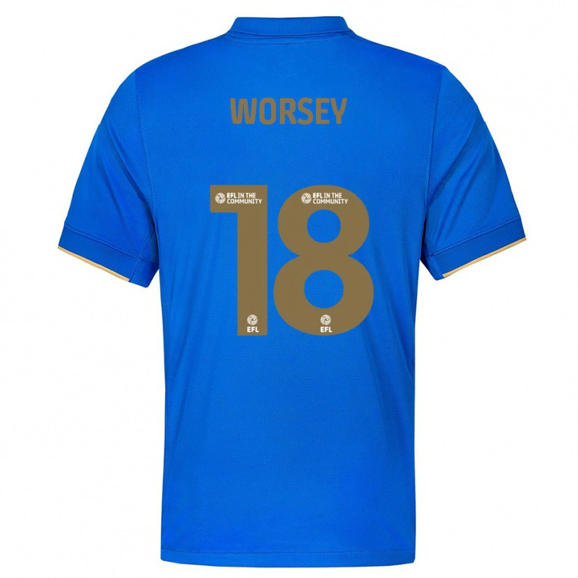 Danxen Uomo Maglia Louanne Worsey #18 Blu Oro Kit Gara Home 2025/26 Maglietta