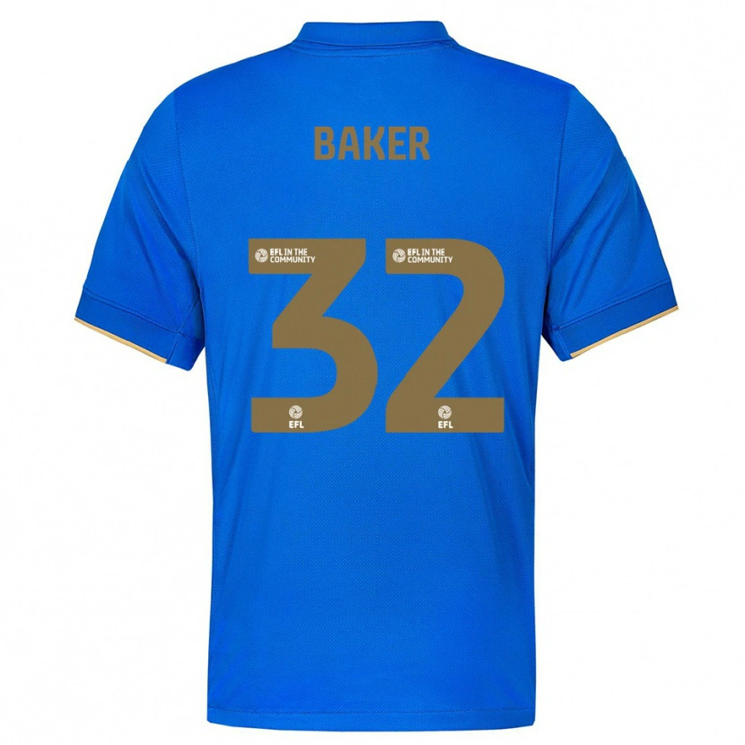 Danxen Uomo Maglia Ava Baker #32 Blu Oro Kit Gara Home 2025/26 Maglietta