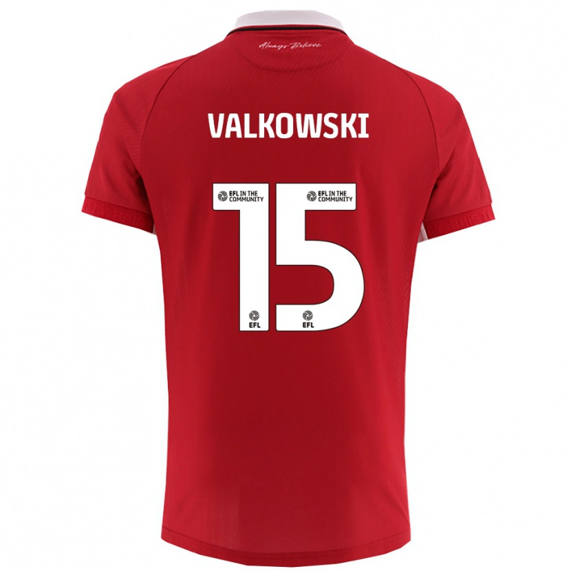 Danxen Uomo Maglia Pawel Valkowski #15 Rosso Bianco Kit Gara Home 2025/26 Maglietta