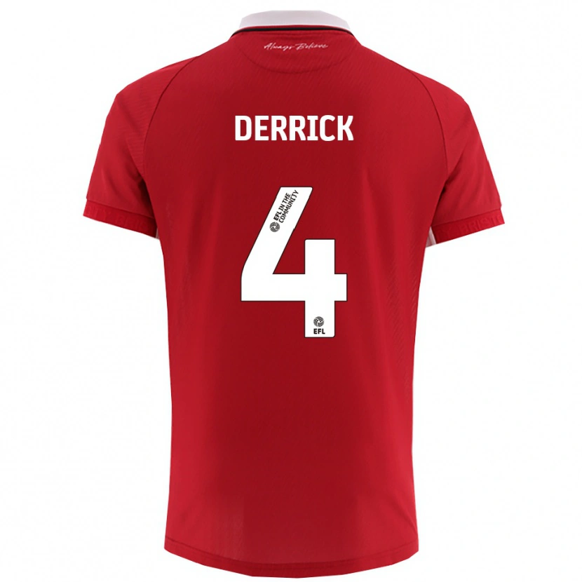 Danxen Uomo Maglia Louie Derrick #4 Rosso Bianco Kit Gara Home 2025/26 Maglietta