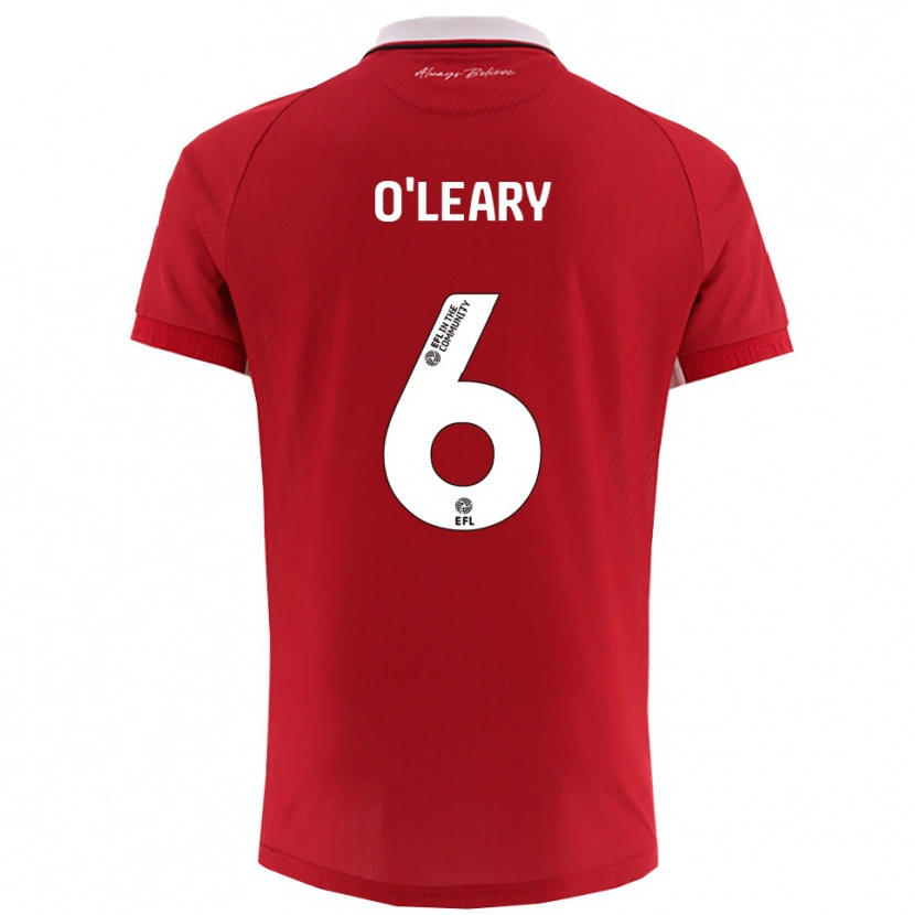 Danxen Uomo Maglia Lia O'leary #6 Rosso Bianco Kit Gara Home 2025/26 Maglietta