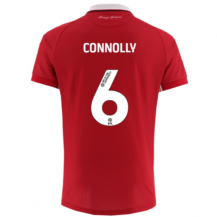 Danxen Uomo Maglia Megan Connolly #6 Rosso Bianco Kit Gara Home 2025/26 Maglietta