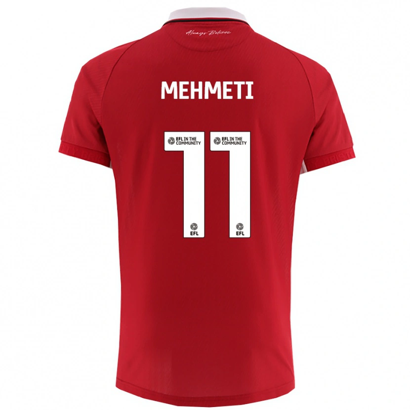 Danxen Uomo Maglia Anis Mehmeti #11 Rosso Bianco Kit Gara Home 2025/26 Maglietta