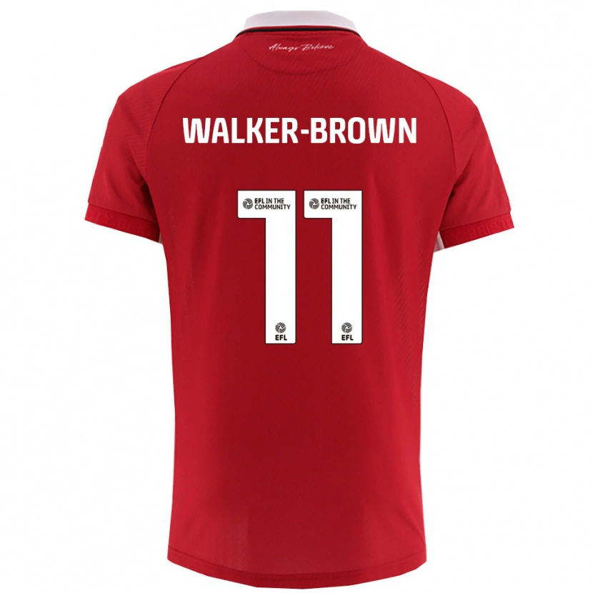 Danxen Uomo Maglia Rushon Walker-Brown #11 Rosso Bianco Kit Gara Home 2025/26 Maglietta