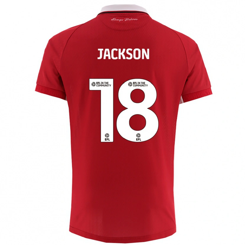 Danxen Uomo Maglia Trayvion Jackson #18 Rosso Bianco Kit Gara Home 2025/26 Maglietta