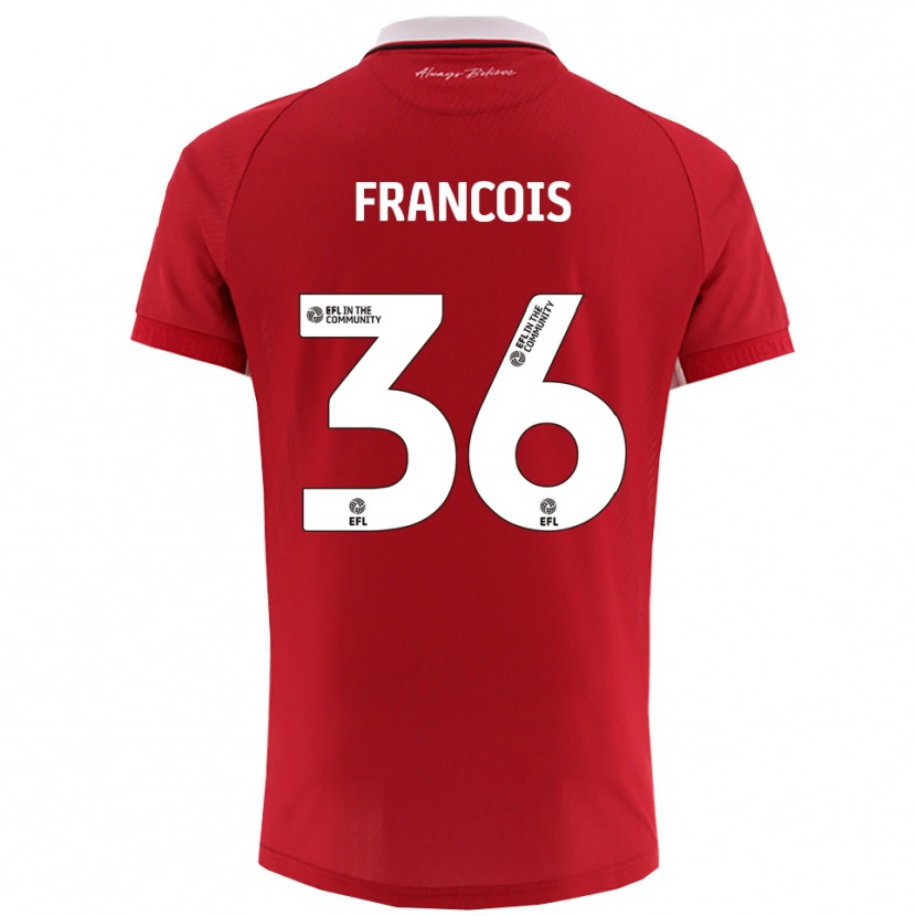 Danxen Uomo Maglia Marlee Francois #36 Rosso Bianco Kit Gara Home 2025/26 Maglietta