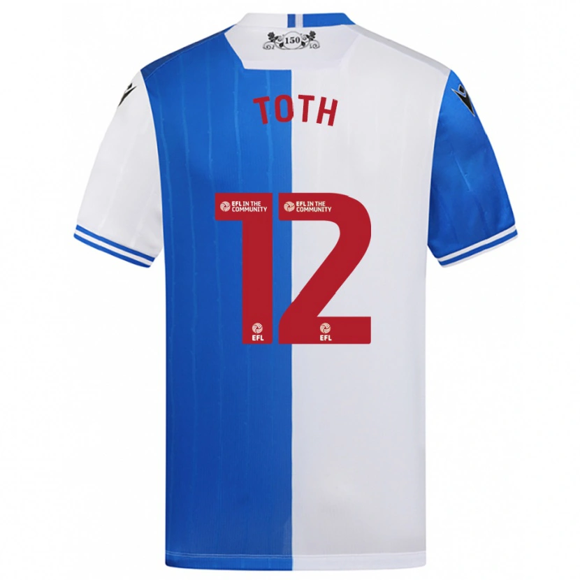 Danxen Uomo Maglia Balázs Tóth #12 Blu Bianco Kit Gara Home 2025/26 Maglietta
