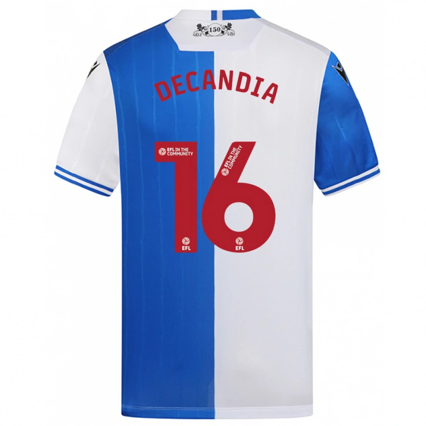 Danxen Uomo Maglia Michael Decandia #16 Blu Bianco Kit Gara Home 2025/26 Maglietta