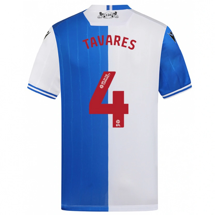 Danxen Uomo Maglia Sidnei Tavares #4 Blu Bianco Kit Gara Home 2025/26 Maglietta