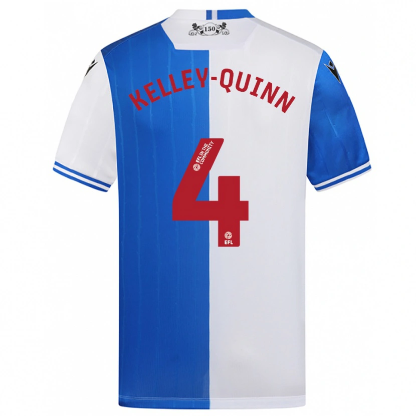 Danxen Uomo Maglia Leon Kelley-Quinn #4 Blu Bianco Kit Gara Home 2025/26 Maglietta
