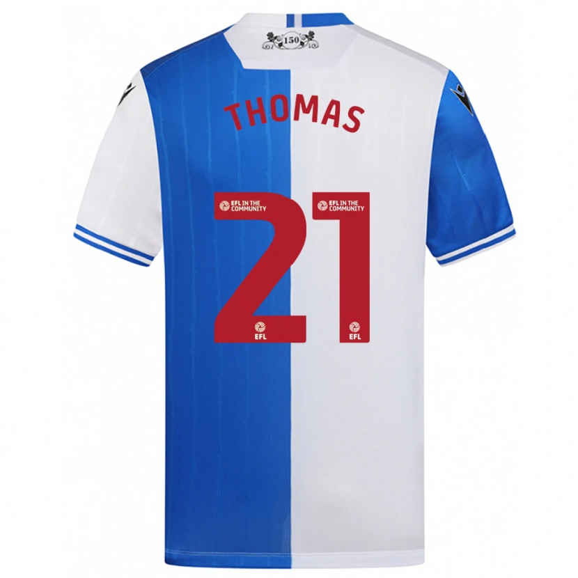Danxen Uomo Maglia Lauren Thomas #21 Blu Bianco Kit Gara Home 2025/26 Maglietta