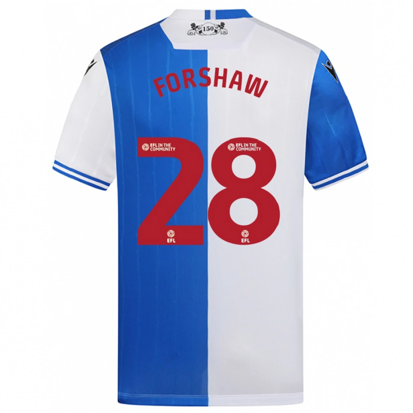 Danxen Uomo Maglia Adam Forshaw #28 Blu Bianco Kit Gara Home 2025/26 Maglietta