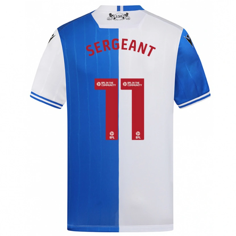 Danxen Uomo Maglia Jayden Sergeant #11 Blu Bianco Kit Gara Home 2025/26 Maglietta