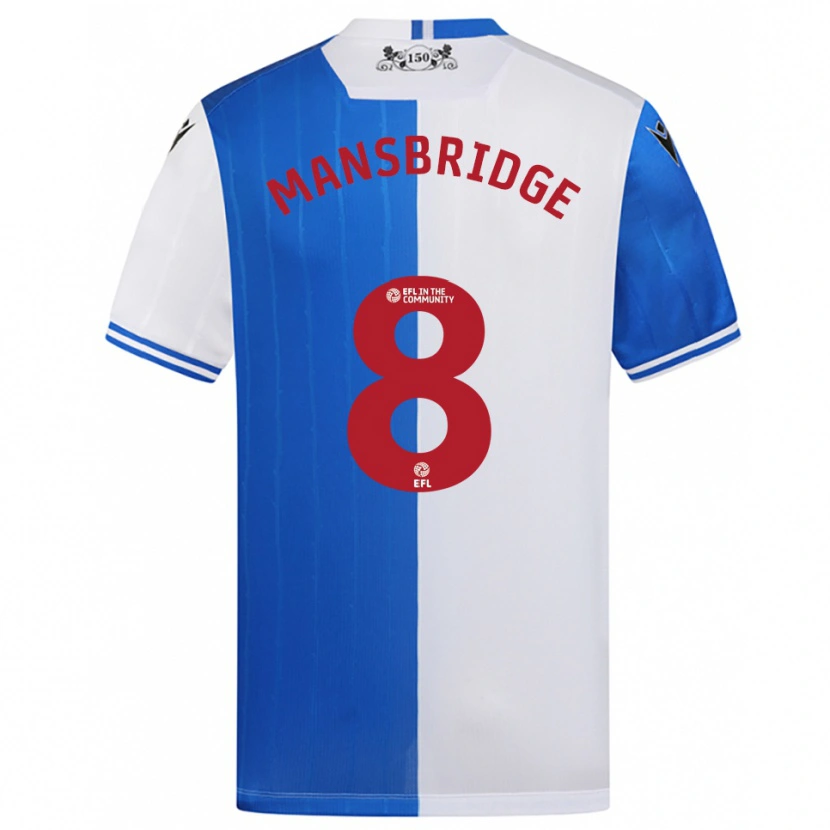 Danxen Uomo Maglia Tyler Mansbridge #8 Blu Bianco Kit Gara Home 2025/26 Maglietta