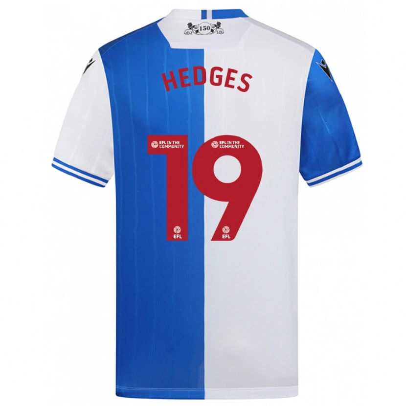 Danxen Uomo Maglia Ryan Hedges #19 Blu Bianco Kit Gara Home 2025/26 Maglietta