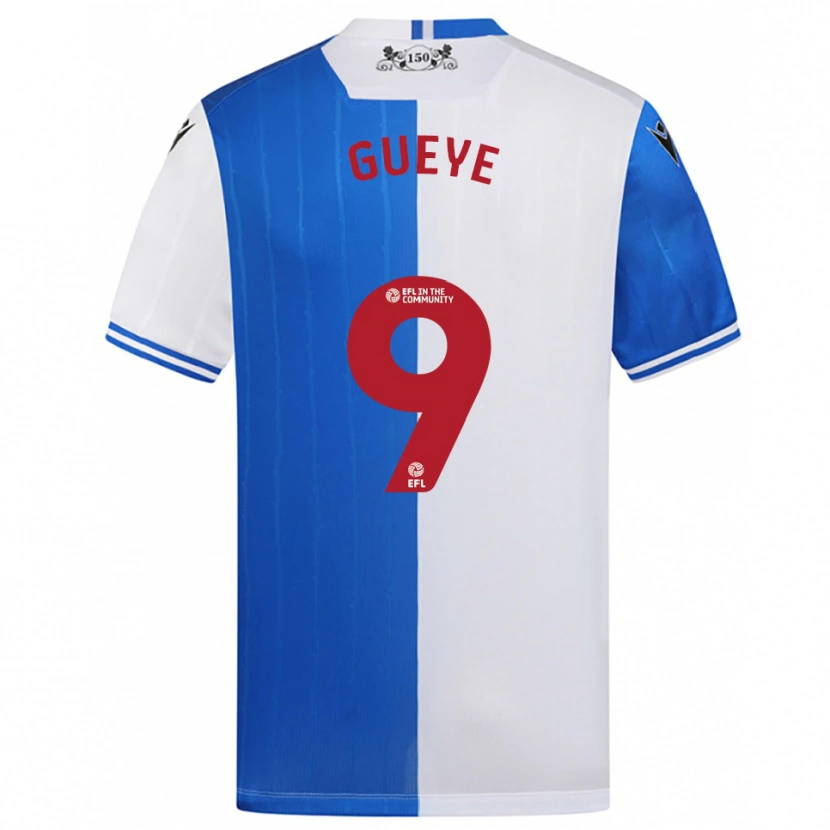 Danxen Uomo Maglia Makhtar Gueye #9 Blu Bianco Kit Gara Home 2025/26 Maglietta