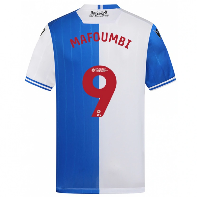 Danxen Uomo Maglia Exaucé Mafoumbi #9 Blu Bianco Kit Gara Home 2025/26 Maglietta