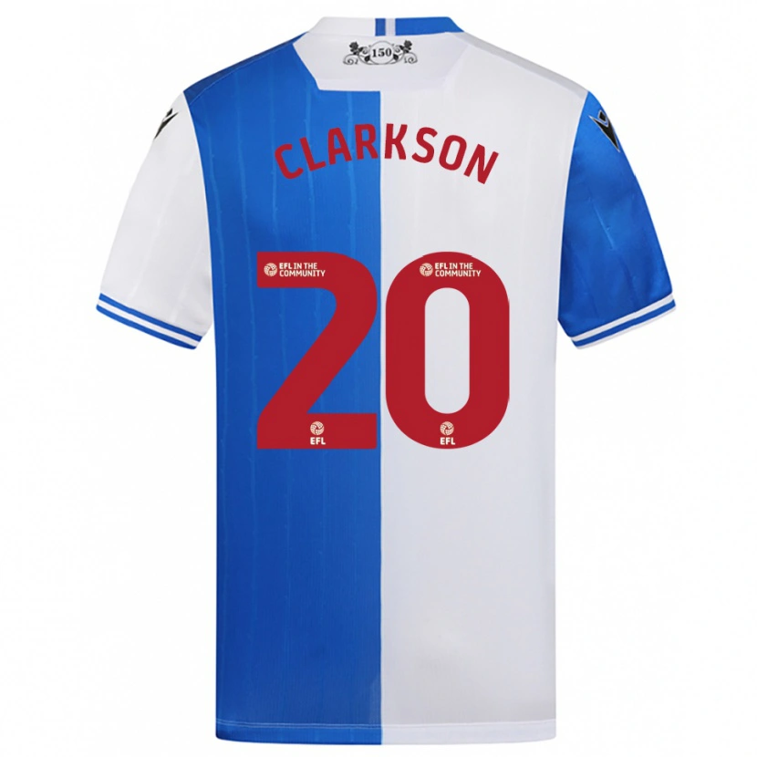 Danxen Uomo Maglia Eve Clarkson #20 Blu Bianco Kit Gara Home 2025/26 Maglietta