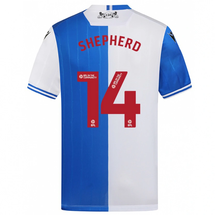 Danxen Uomo Maglia Lucy Shepherd #14 Blu Bianco Kit Gara Home 2025/26 Maglietta