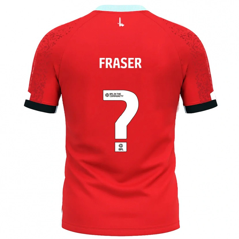 Danxen Uomo Maglia Scott Fraser #0 Rosso Bianco Kit Gara Home 2025/26 Maglietta