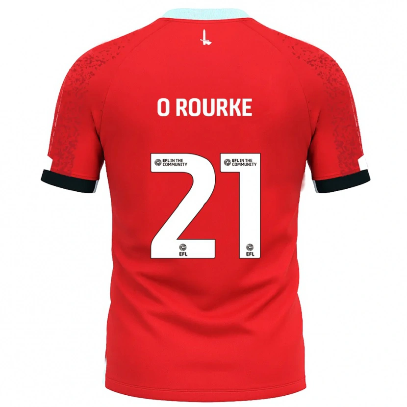 Danxen Uomo Maglia Sophie O'rourke #21 Rosso Bianco Kit Gara Home 2025/26 Maglietta