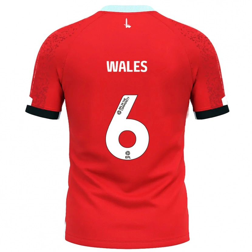 Danxen Uomo Maglia Manu Wales #6 Rosso Bianco Kit Gara Home 2025/26 Maglietta
