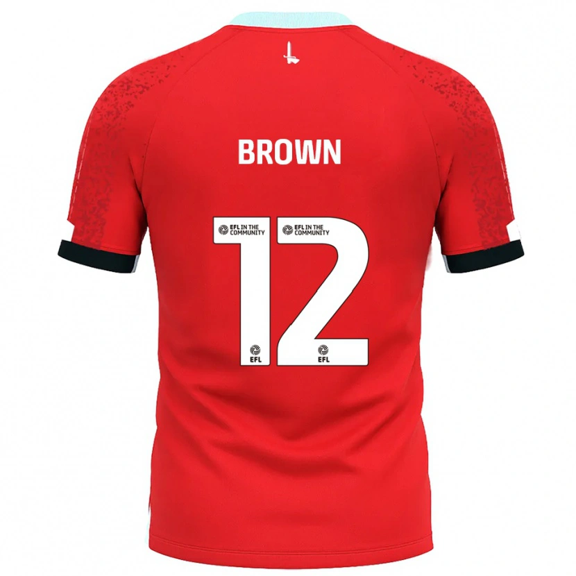 Danxen Uomo Maglia Ethan Brown #12 Rosso Bianco Kit Gara Home 2025/26 Maglietta