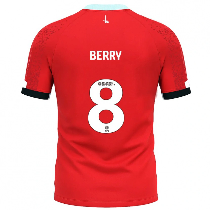Danxen Uomo Maglia Luke Berry #8 Rosso Bianco Kit Gara Home 2025/26 Maglietta
