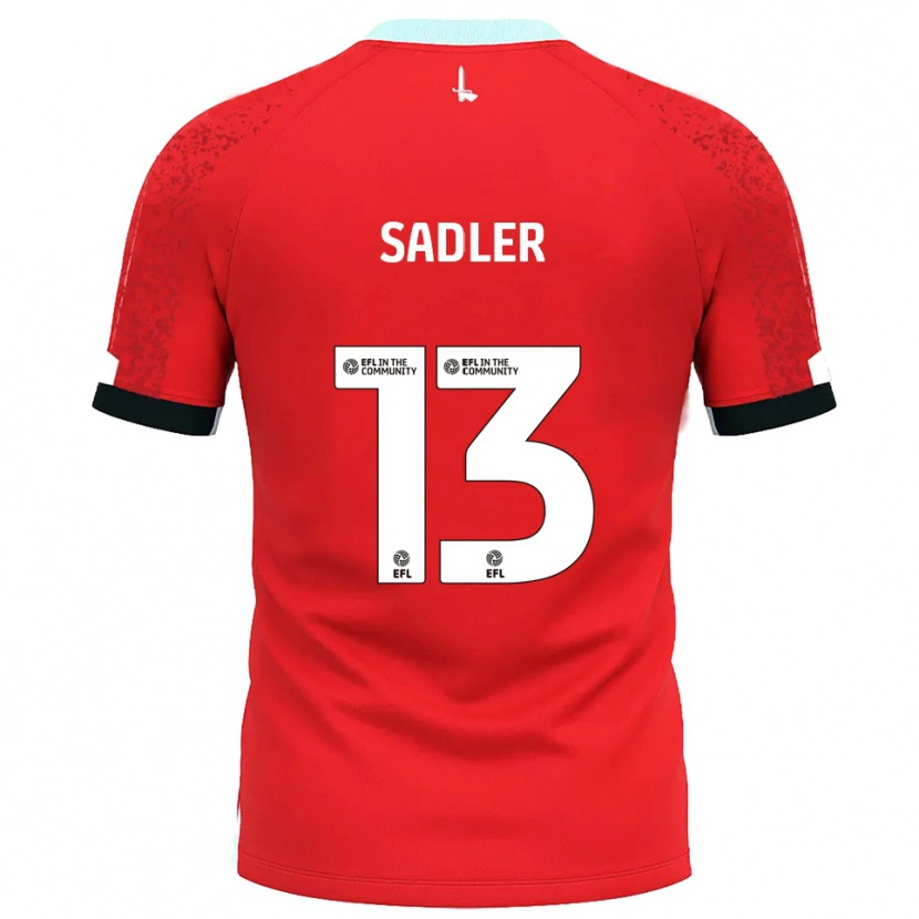 Danxen Uomo Maglia Jude Sadler #13 Rosso Bianco Kit Gara Home 2025/26 Maglietta