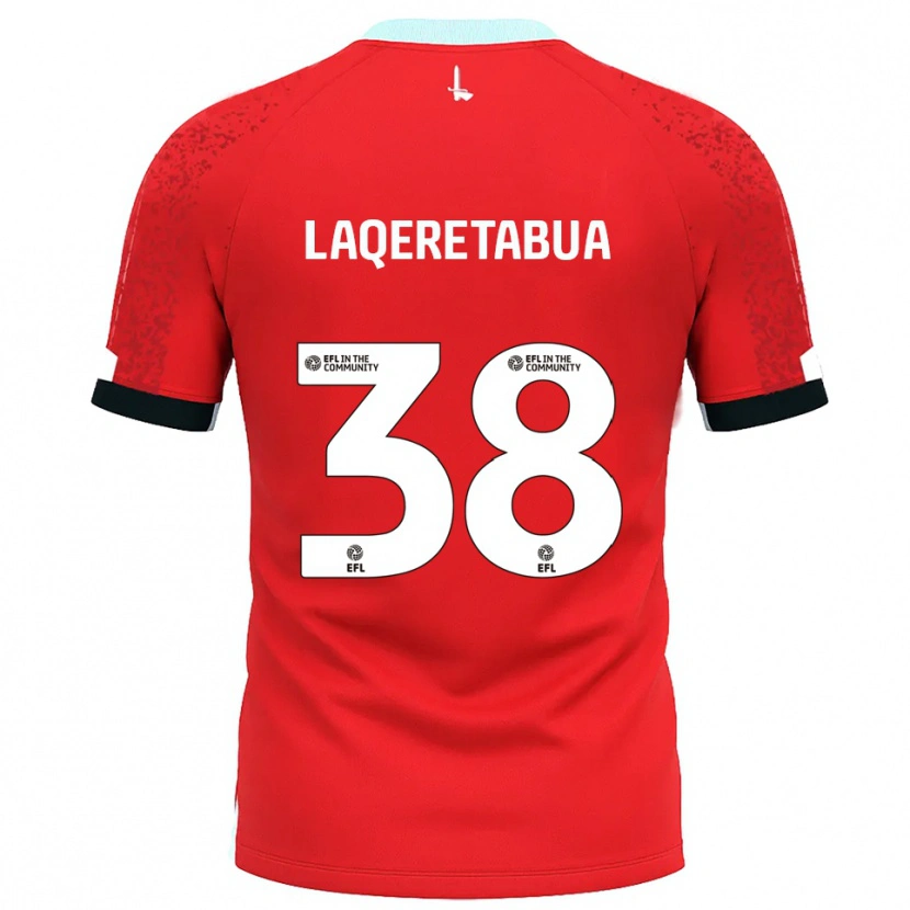Danxen Uomo Maglia Josh Laqeretabua #38 Rosso Bianco Kit Gara Home 2025/26 Maglietta