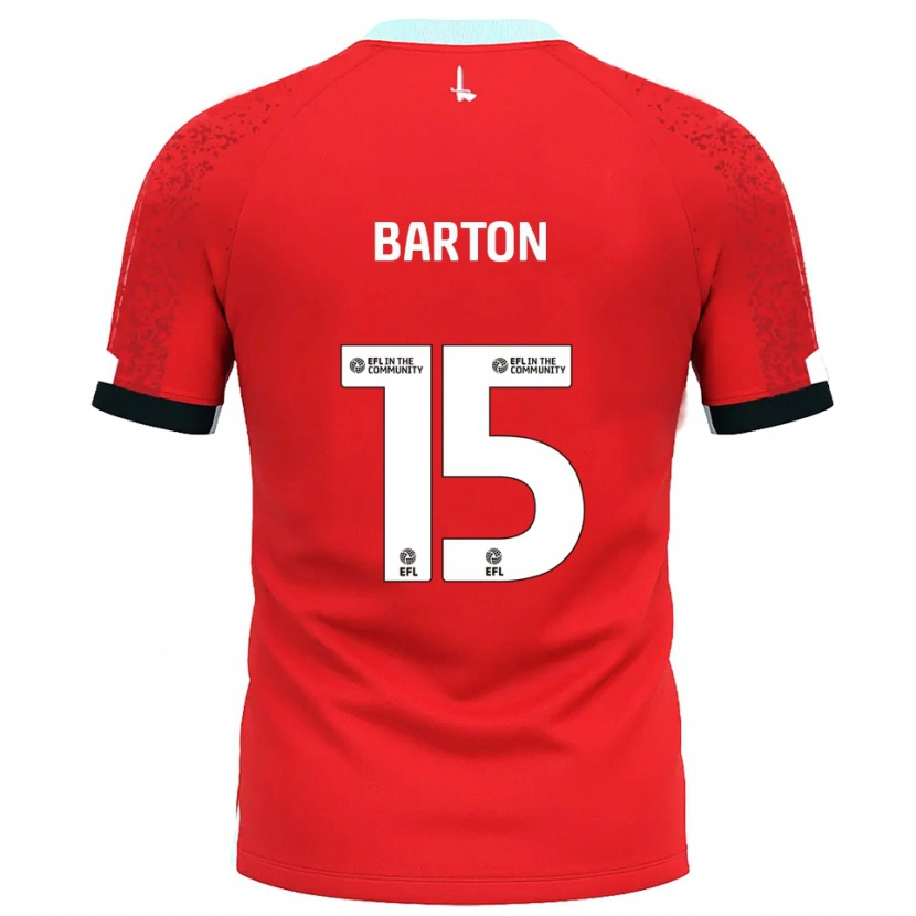 Danxen Uomo Maglia Kayleigh Barton #15 Rosso Bianco Kit Gara Home 2025/26 Maglietta