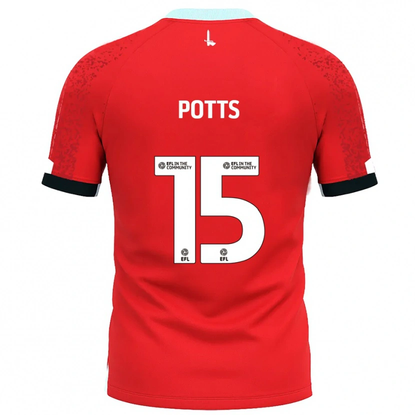 Danxen Uomo Maglia Dan Potts #15 Rosso Bianco Kit Gara Home 2025/26 Maglietta