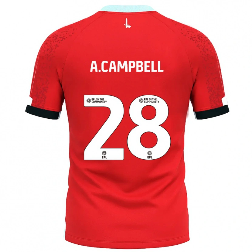Danxen Uomo Maglia Allan Campbell #28 Rosso Bianco Kit Gara Home 2025/26 Maglietta