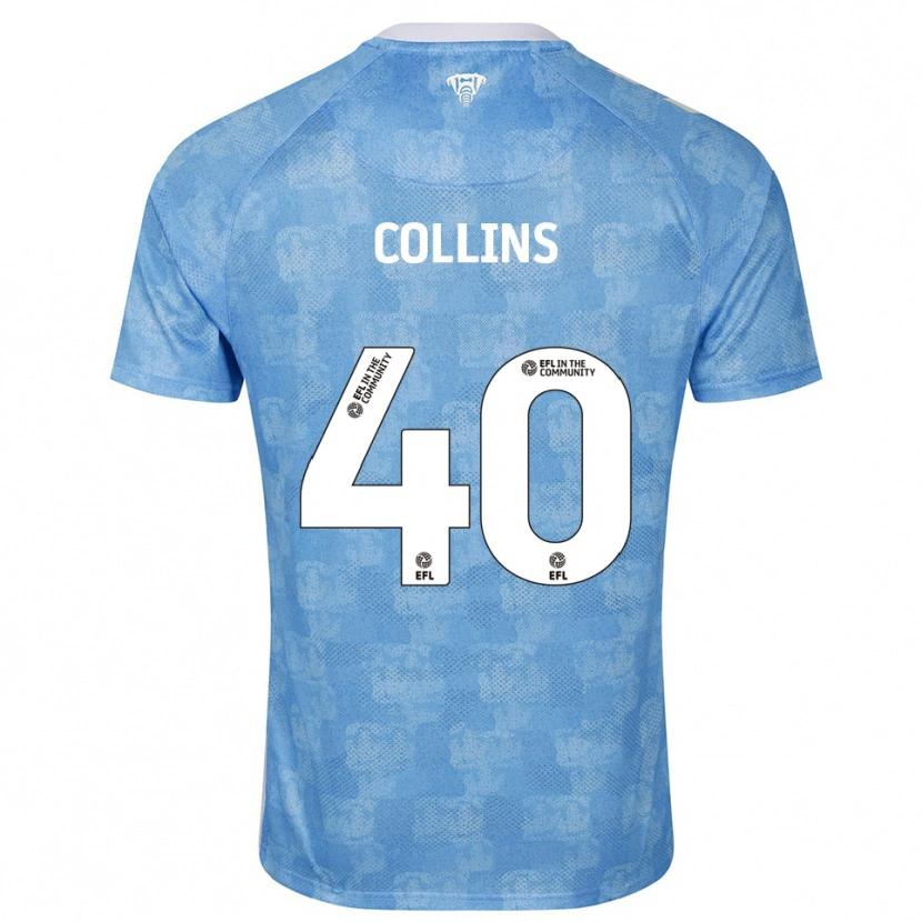 Danxen Uomo Maglia Brad Collins #40 Azzurro Cielo Bianco Kit Gara Home 2025/26 Maglietta