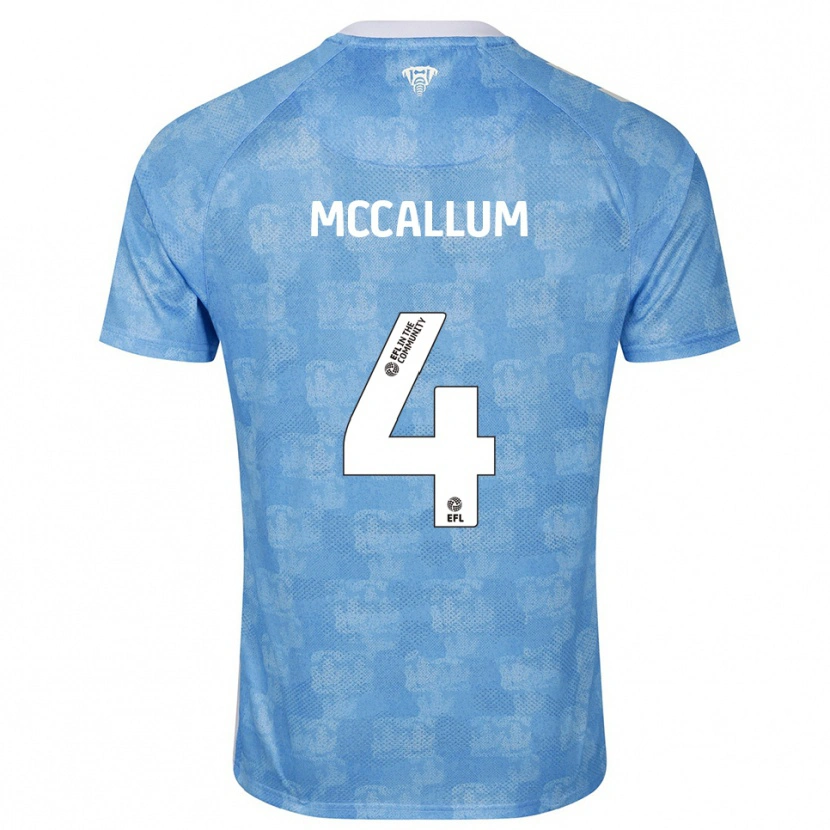 Danxen Uomo Maglia Joseph Mccallum #4 Azzurro Cielo Bianco Kit Gara Home 2025/26 Maglietta