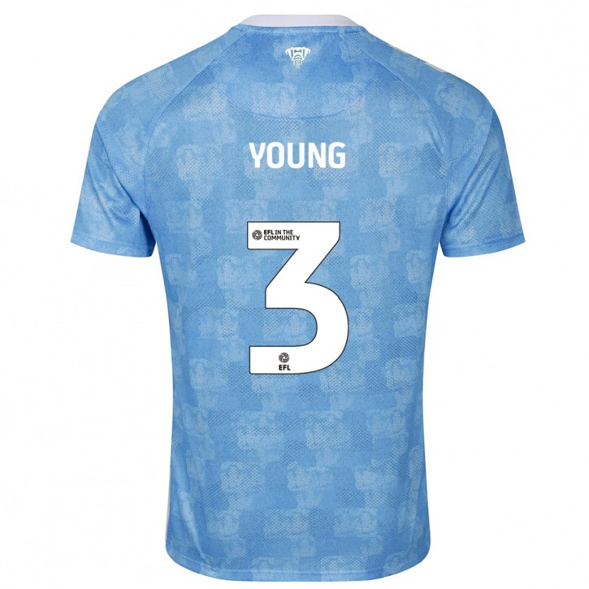 Danxen Uomo Maglia Shay Young #3 Azzurro Cielo Bianco Kit Gara Home 2025/26 Maglietta
