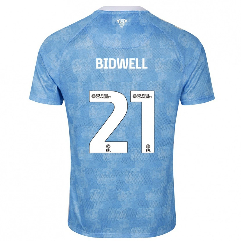 Danxen Uomo Maglia Jake Bidwell #21 Azzurro Cielo Bianco Kit Gara Home 2025/26 Maglietta
