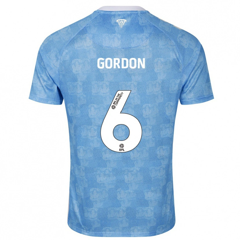 Danxen Uomo Maglia Joshua Gordon #6 Azzurro Cielo Bianco Kit Gara Home 2025/26 Maglietta