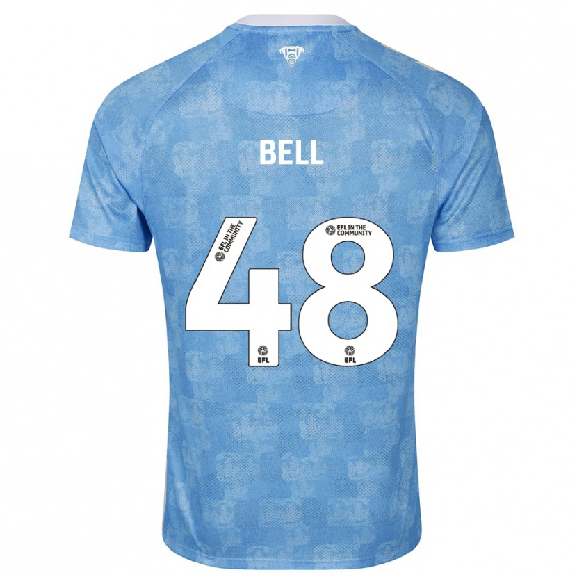 Danxen Uomo Maglia Luke Bell #48 Azzurro Cielo Bianco Kit Gara Home 2025/26 Maglietta