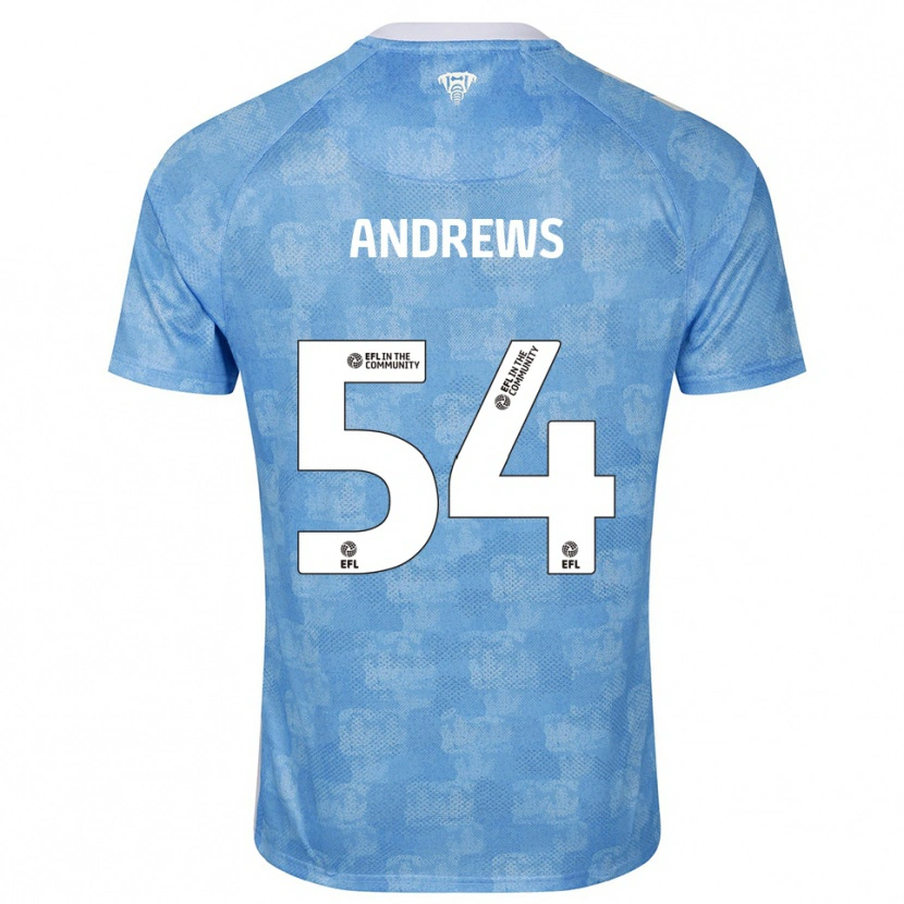 Danxen Uomo Maglia Kai Andrews #54 Azzurro Cielo Bianco Kit Gara Home 2025/26 Maglietta