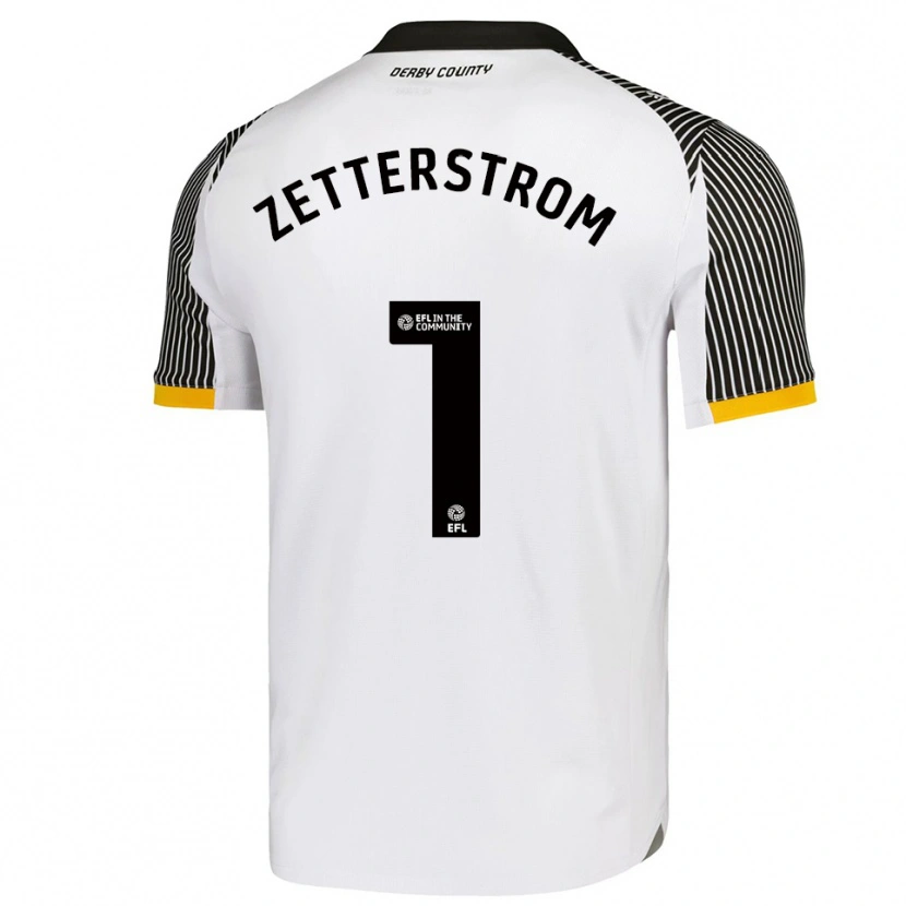 Danxen Uomo Maglia Jacob Widell Zetterström #1 Bianco Nero Kit Gara Home 2025/26 Maglietta