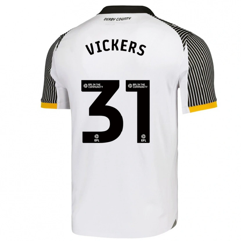 Danxen Uomo Maglia Josh Vickers #31 Bianco Nero Kit Gara Home 2025/26 Maglietta