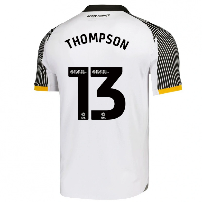 Danxen Uomo Maglia Jack Thompson #13 Bianco Nero Kit Gara Home 2025/26 Maglietta
