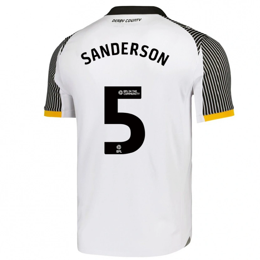Danxen Uomo Maglia Dion Sanderson #5 Bianco Nero Kit Gara Home 2025/26 Maglietta
