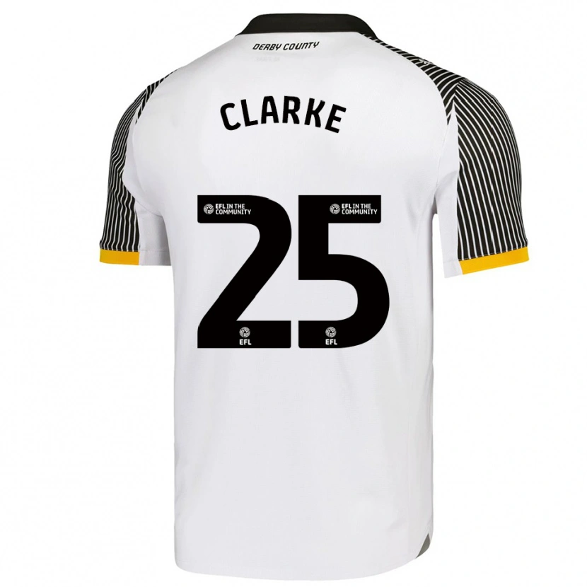 Danxen Uomo Maglia Matt Clarke #25 Bianco Nero Kit Gara Home 2025/26 Maglietta