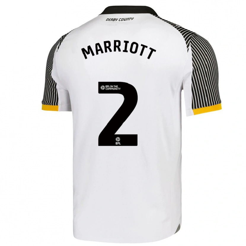 Danxen Uomo Maglia Tom Marriott #2 Bianco Nero Kit Gara Home 2025/26 Maglietta