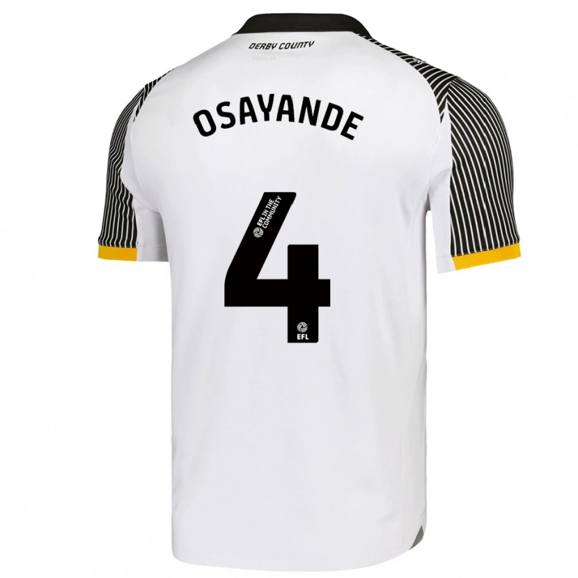 Danxen Uomo Maglia Adisa Osayande #4 Bianco Nero Kit Gara Home 2025/26 Maglietta